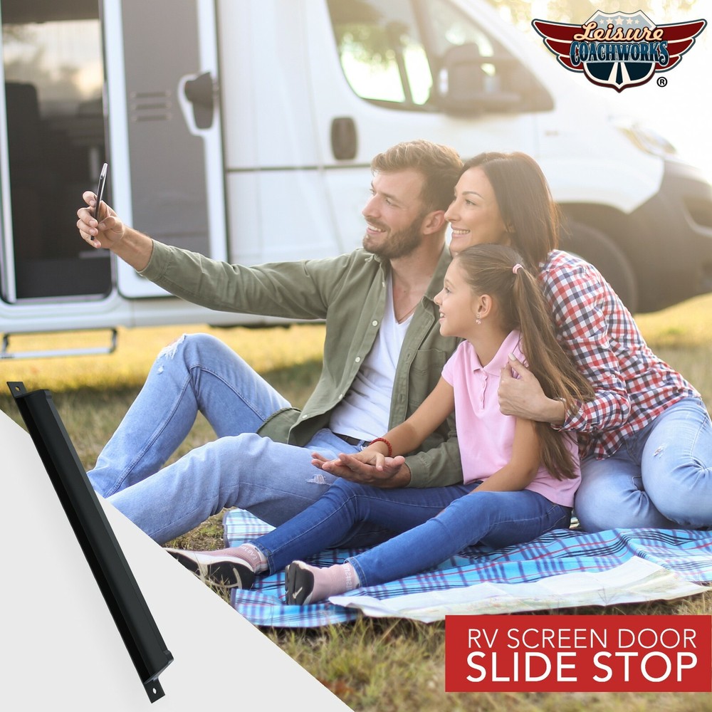 RV SCREEN DOOR SLIDER STOP HANDLE ONLY BLACK 12 INCH NEW