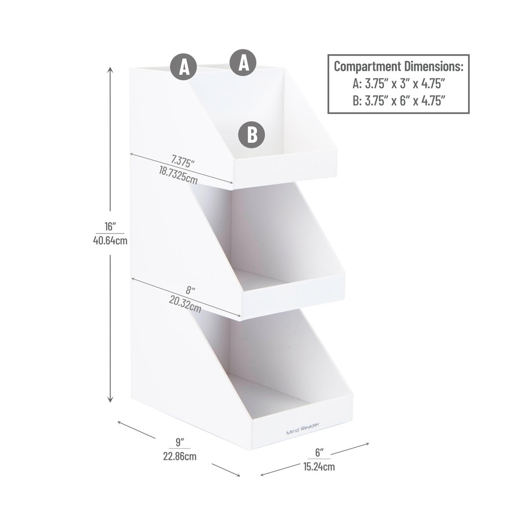 Mind Reader Coffee Tea Condiment Organizer, 3-Tier Countertop Station