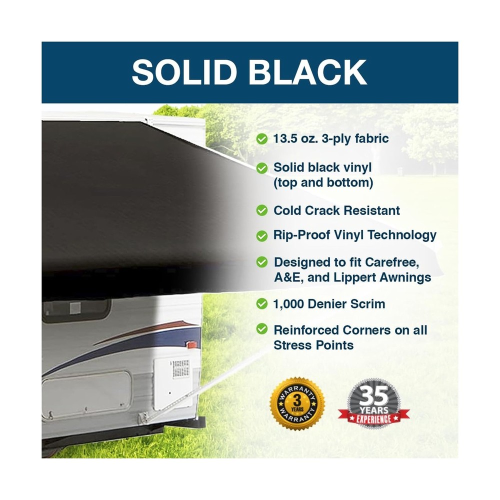 Shade Pro RV Awning Fabric Replacement | Durable Premium Grade Vinyl (16' [Fa...