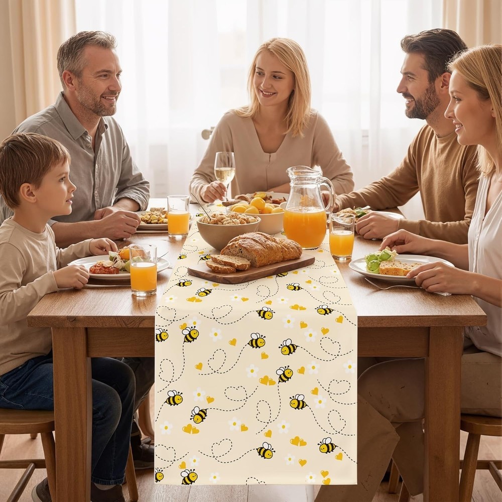 Spring Decorations for Home - Bee Table Runner | Spring Party Favors Supplies...