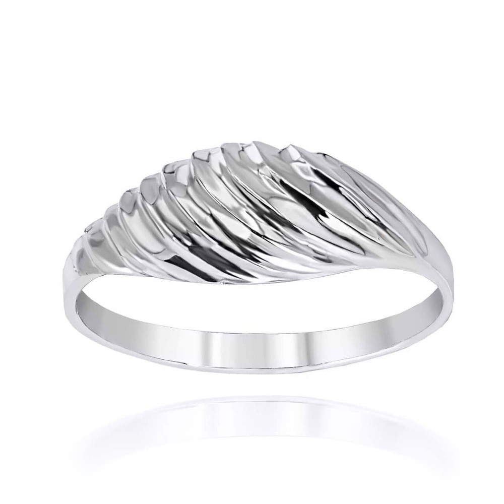 Silver Dainty Croissant Dome Ring