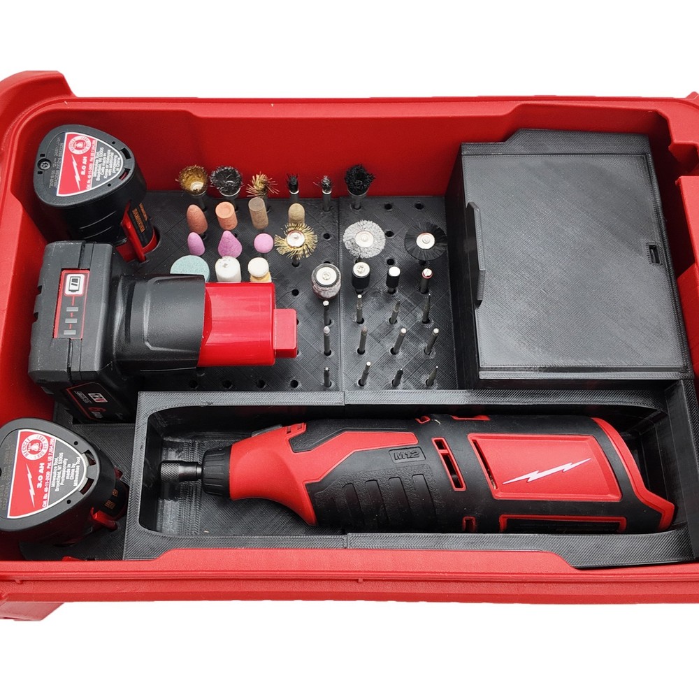 M12 Rotary Tool Liner for Milwaukee Packout Organizer Compact Box Bit Sander Fit