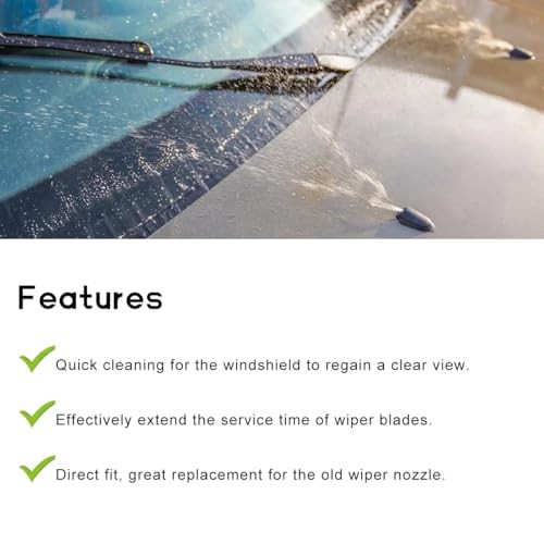 2PCS Windshield Washer Hose Kit, Front Windscreen Washer Nozzle Kit Wiper 2pcs