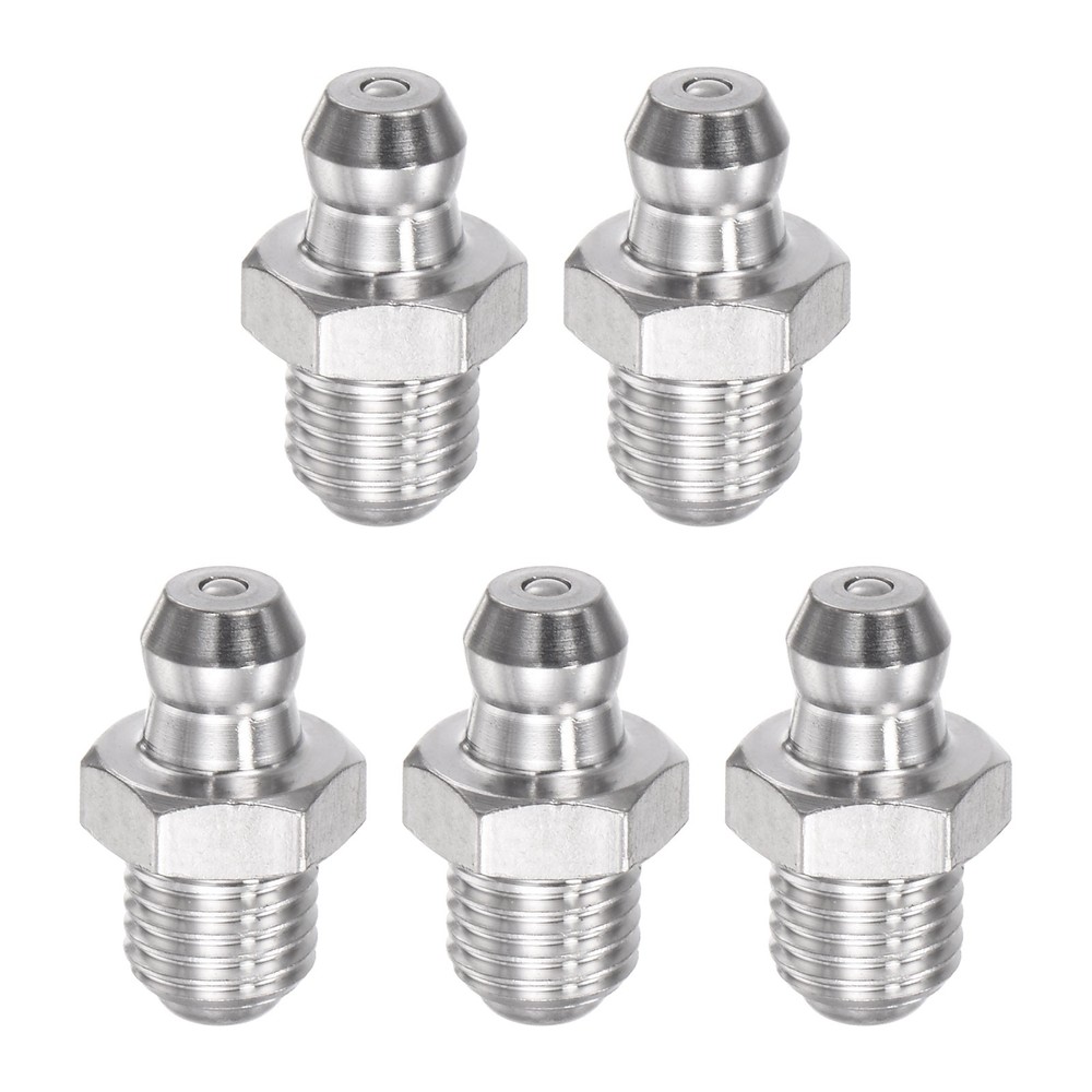 5Pcs 201 Stainless Steel Straight Hydraulic Grease Fitting M8 x 1mm Thread