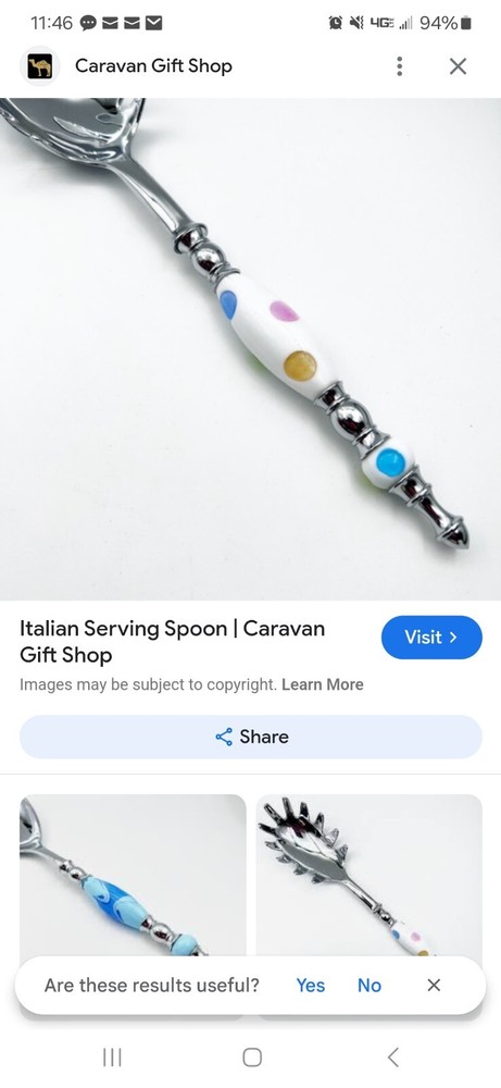 Italian Murano Glass Salad Fork White with multicolor dots kitchen dining room