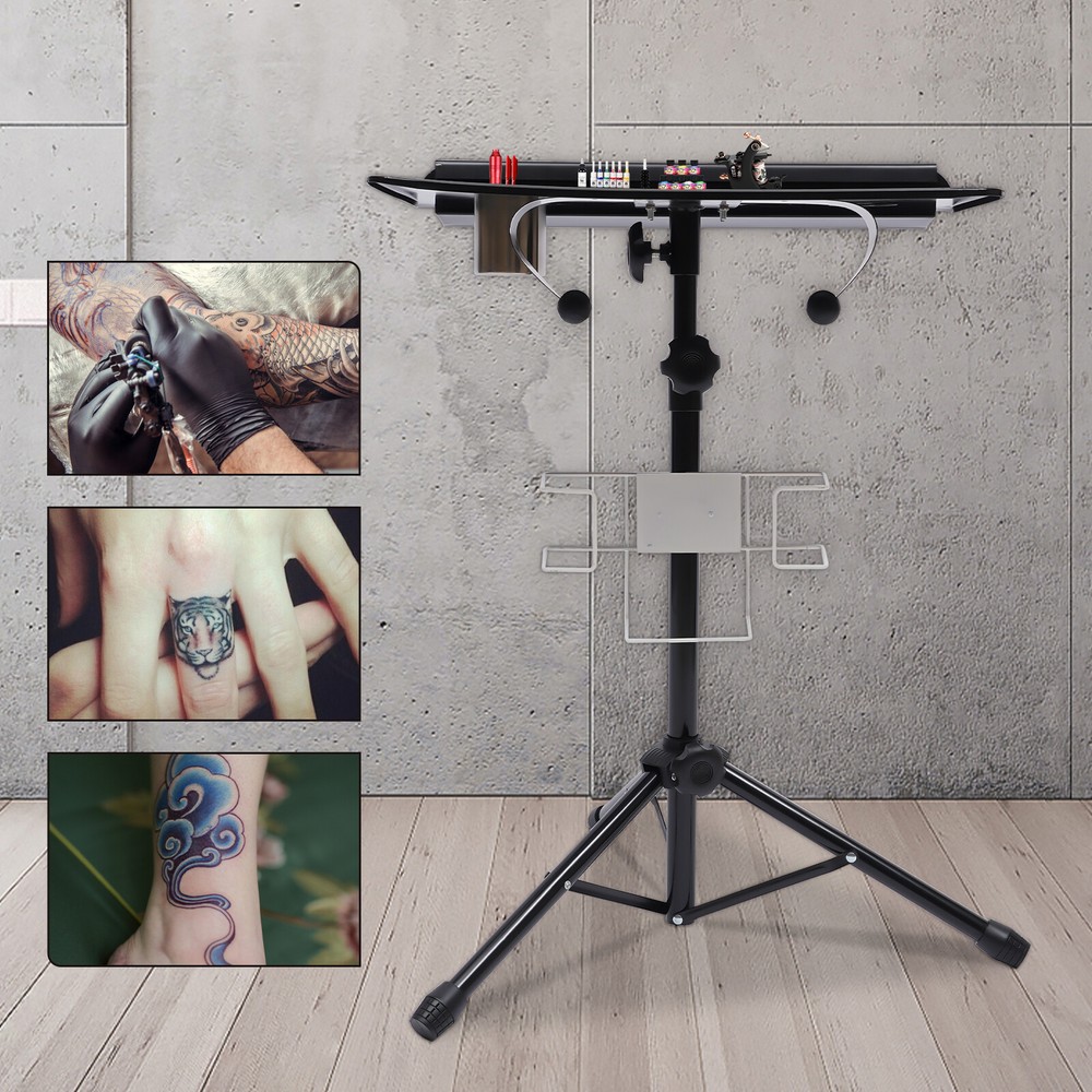 Portable Tattoo Workstation Stand Folding Tattoo Workbench with Stable Base