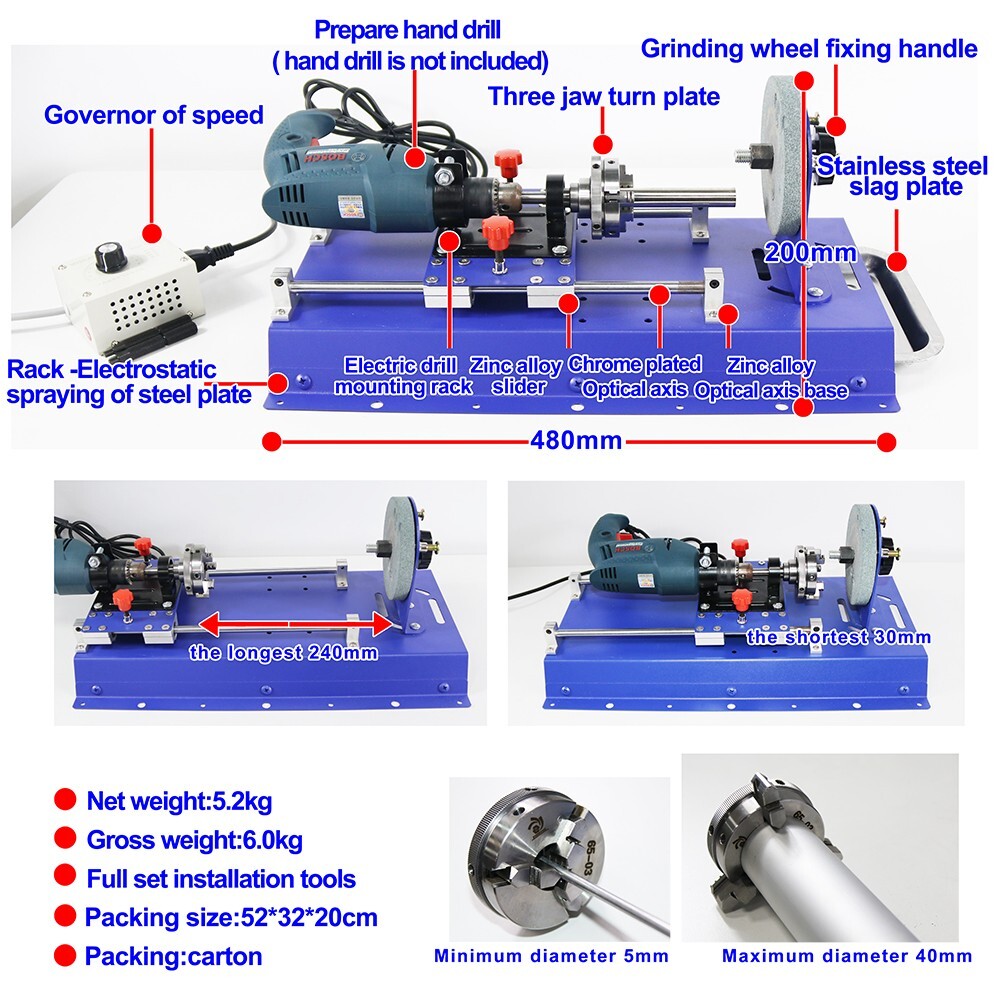 TJ10 Portable Round Pipe and Rod Chamfering Processing Tool for Electric Drill
