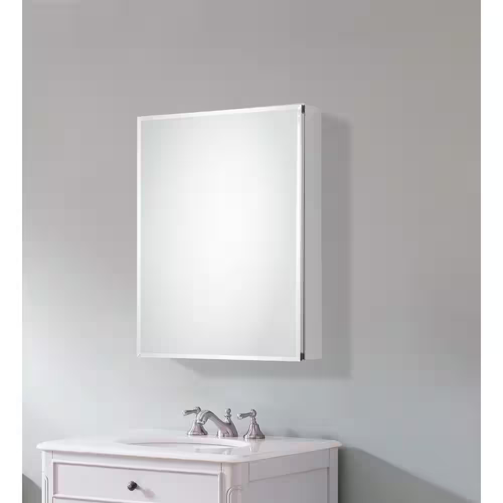 20 In. W X 26 In. H Rectangular Medicine Cabinet with Mirror