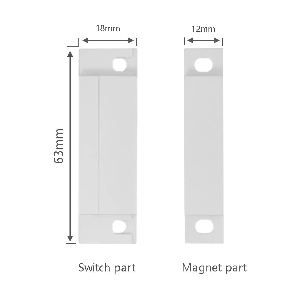 WESUA 5 Pack Surface Mounted NC Magnetic Door Contacts Switch Sensor white
