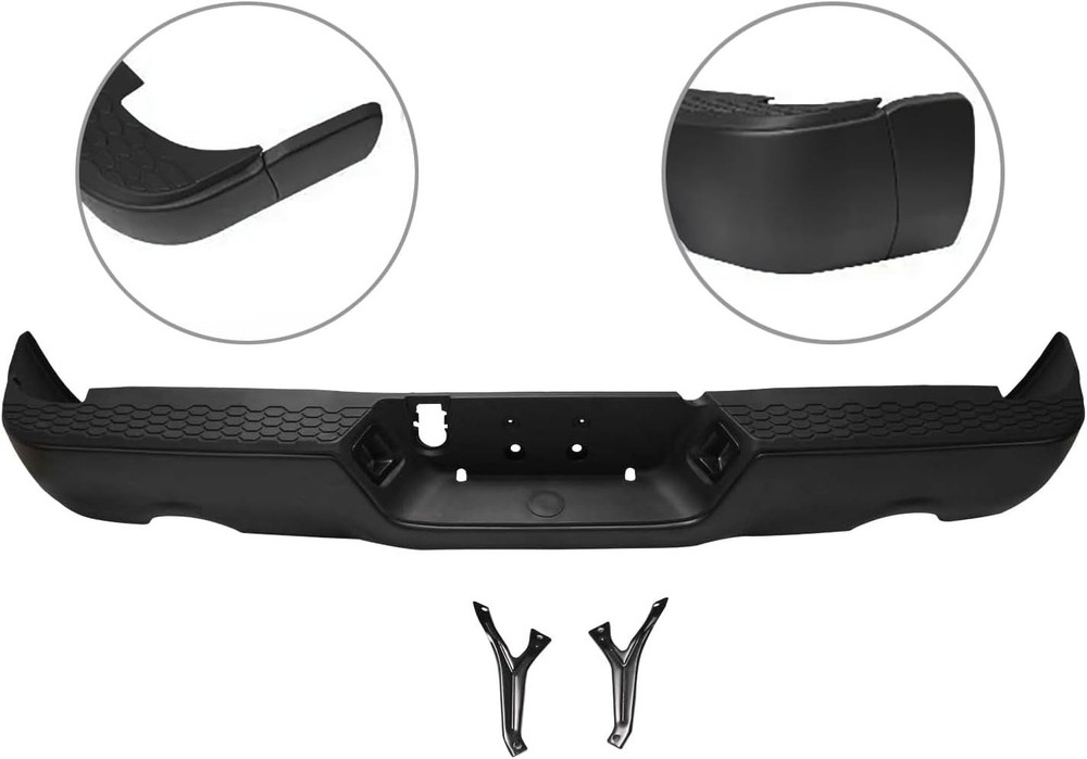 Rear Step Bumper Assembly Fit for 2009-2018 Dodge Ram 1500 Black Back Bumper