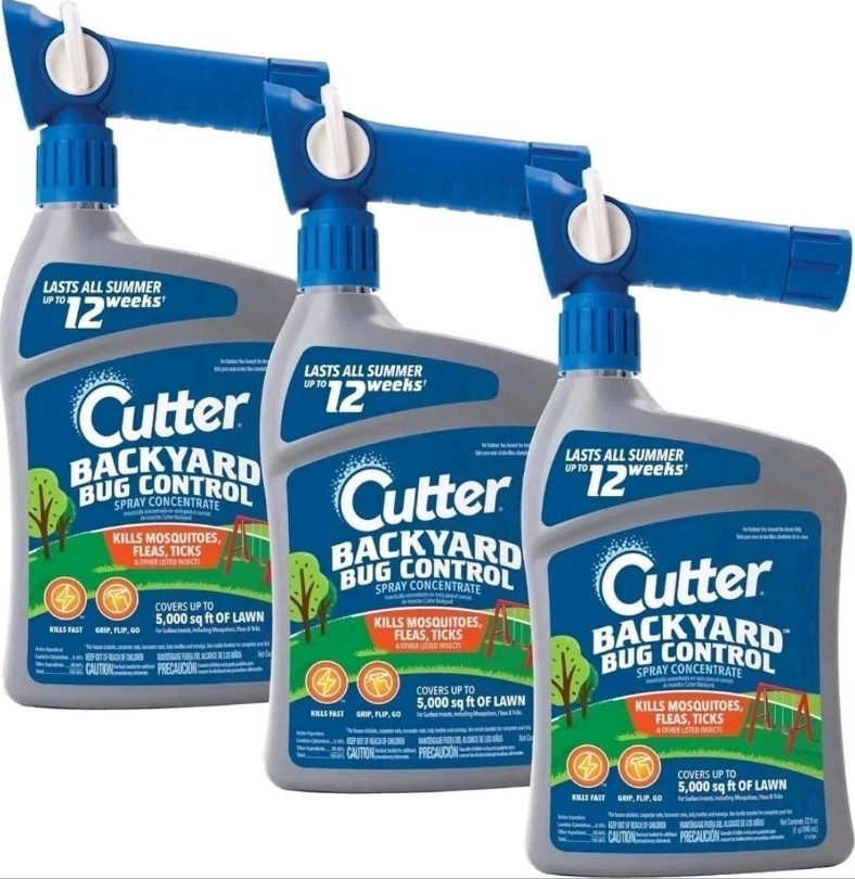 Cutter Backyard Bug Control Spray 3 Pack Kills Mosquitoes Fleas Ants 32.oz Orgin