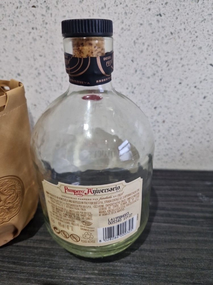 Empty Pampero Aniversario 70cl Bottle In Bag