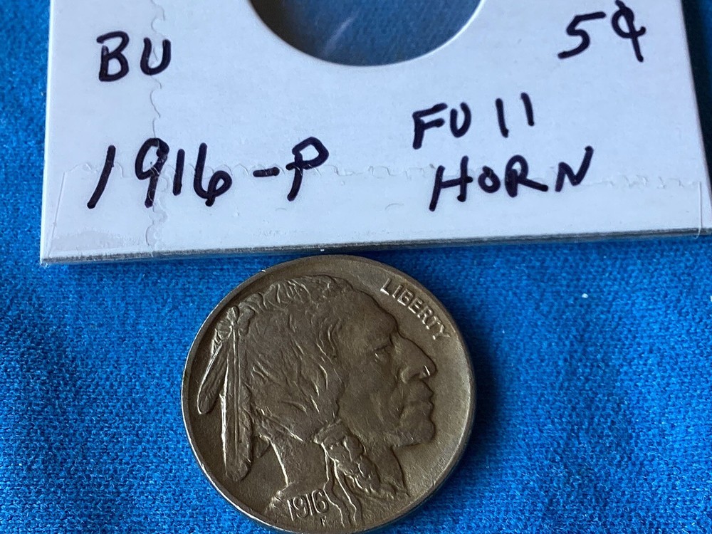 1916 P 5C Buffalo Nickel Full Horn