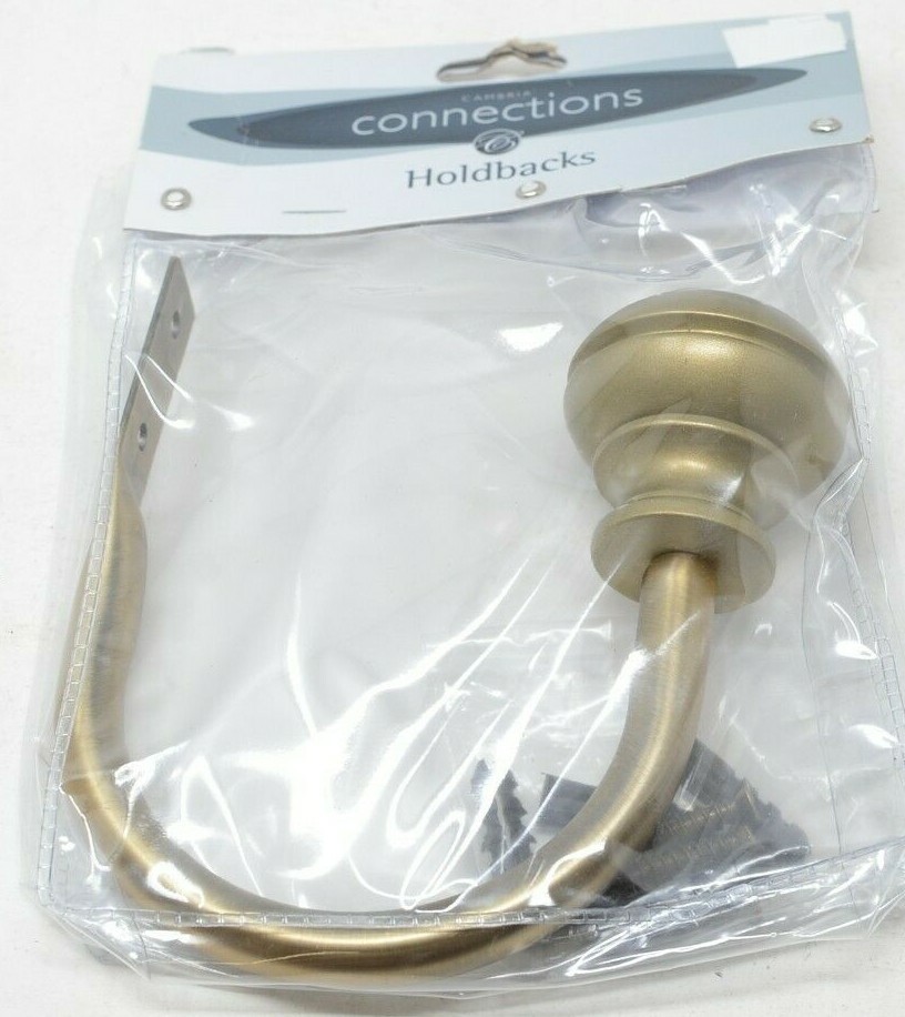 Cambria Connections Window Curtain Hold Back in Warm Gold, Single Replacement