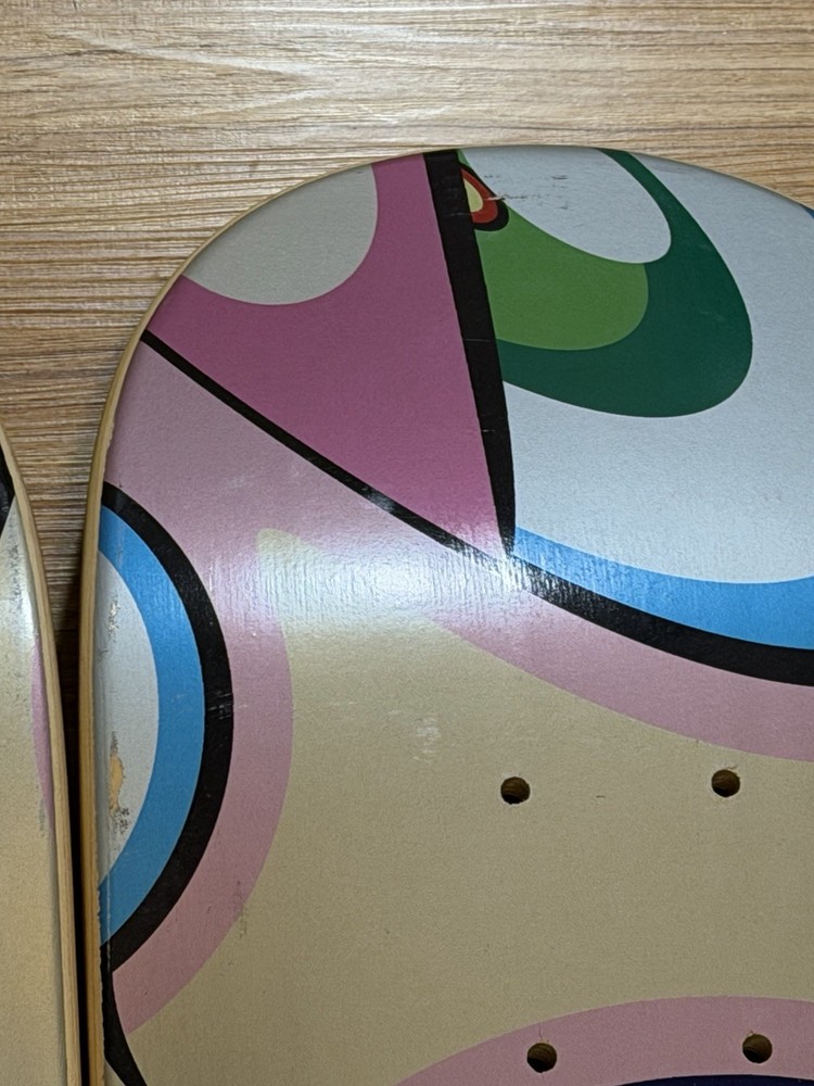 Takashi Murakami complex con 2017 skate deck eyes mouth face used