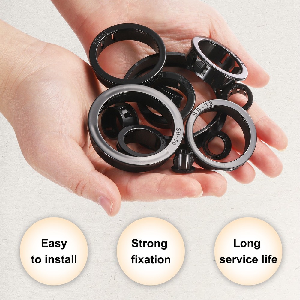 48pcs Wire Grommet, 1/2" Mounting Dia Plastic Grommets Cable Hose Snap, White