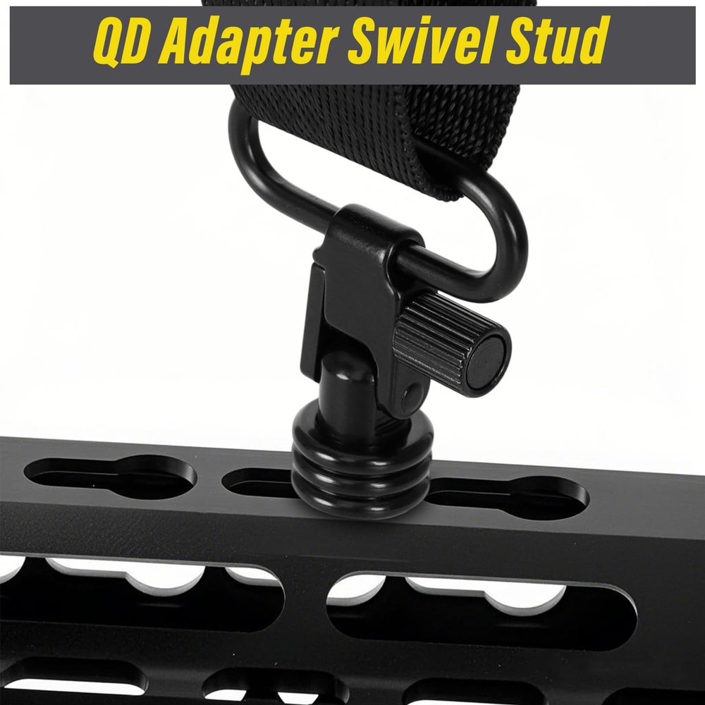 NEATABY Quick-Detach Adapter Swivel Stud for Sling Mount (2 pcs), High Black