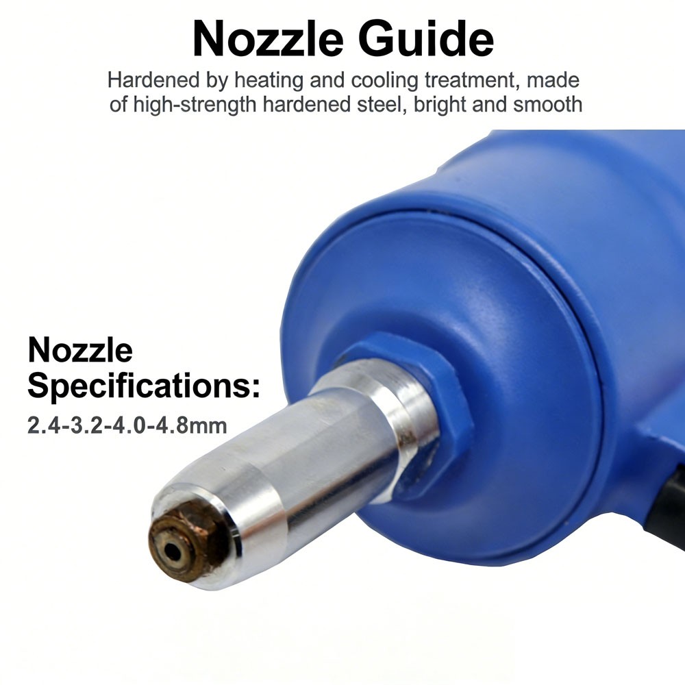 Quick-Release Pneumatic Rivet Gun with Large Three-Jaw Rivet Holder