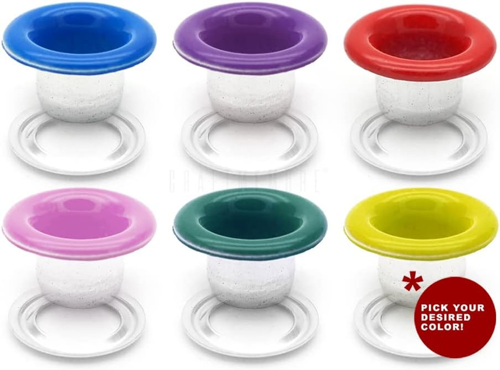 100Pack 3/16" ID Colored Eyelets Grommets with Washers 5Mm Aluminium Eyelet for