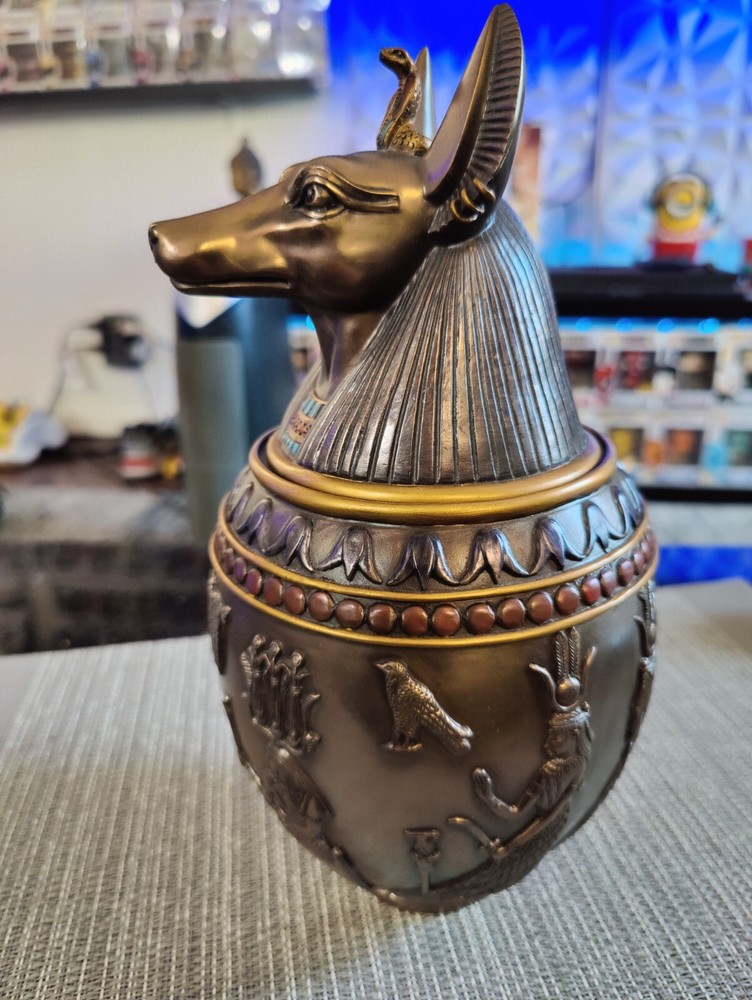 large egyptian anubis pet ashes urn (read description please)