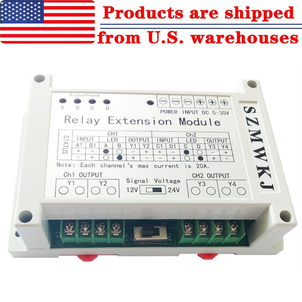 5-30V Multi-function 2 Channel 4 Way Relay Extension Module 40A Relay Controller