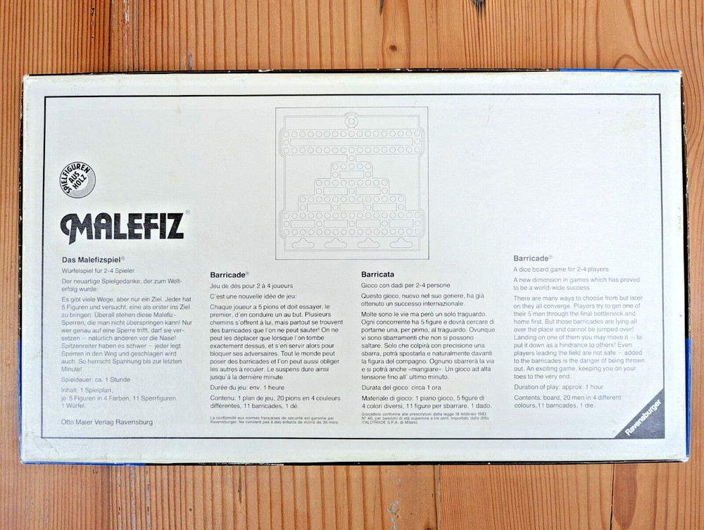 Vintage German Board Game Malefiz AKA Barricade - Ravensburger 1982 - EUC