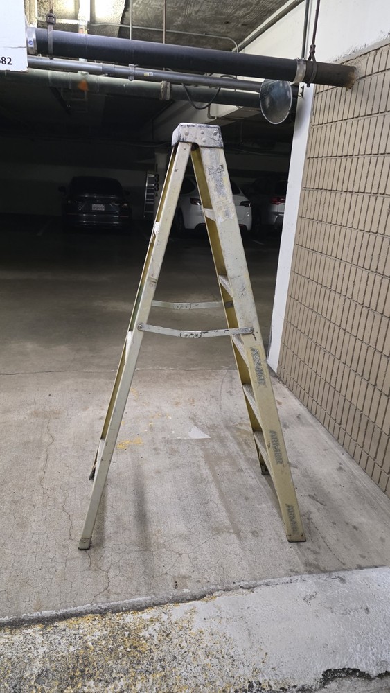 ARMOR 6ft Folding Step Ladder 250lb Capacity Yellow