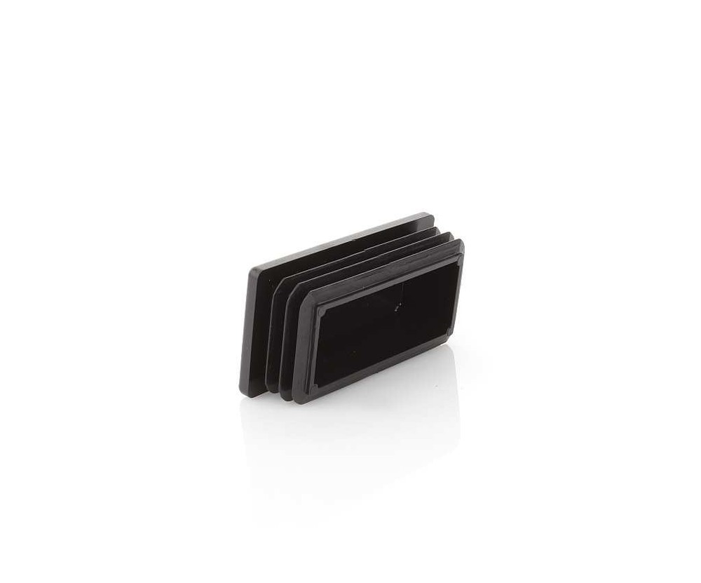 10 x fin plugs rectangular tube 20 x 100 mm rectangle black end caps plastic