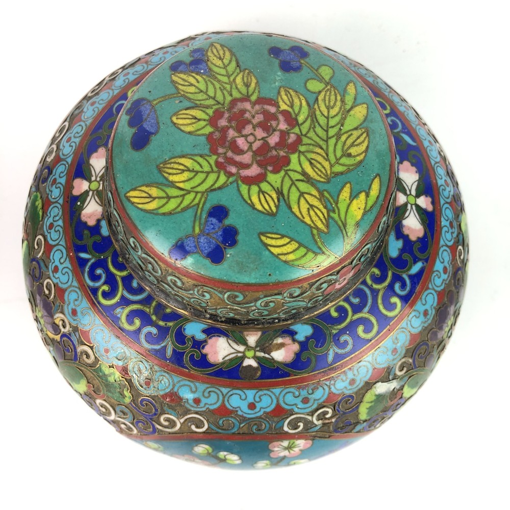 Vintage Chinese Cloisonne Ginger Jar