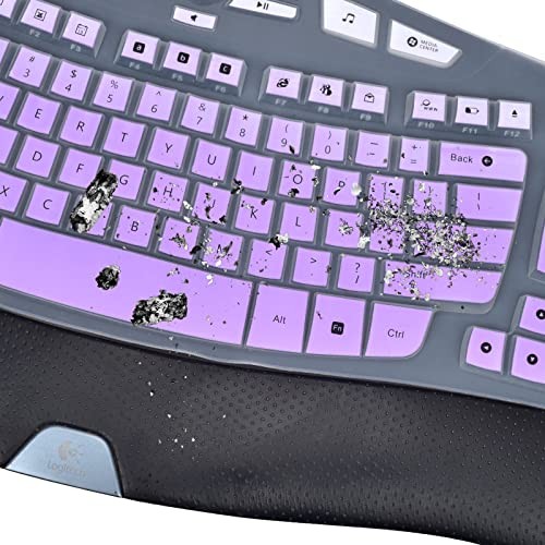 Keyboard Cover Compatile with Logitech K350 MK570 Wireless Wave Gradual Purple