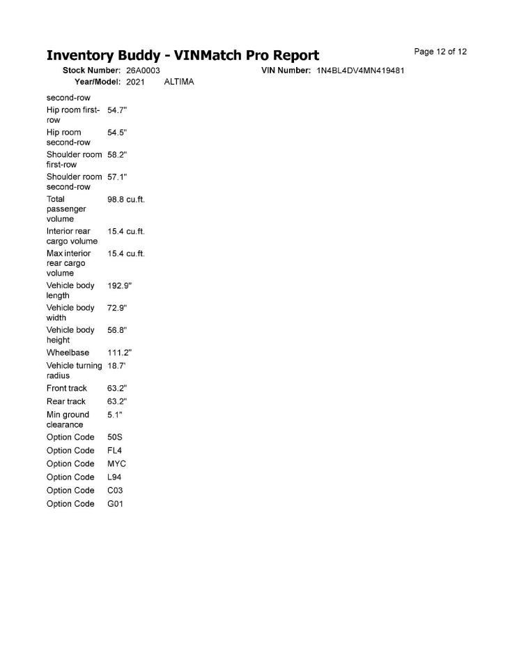 Air Shutter Fits 19-22 ALTIMA 2106050