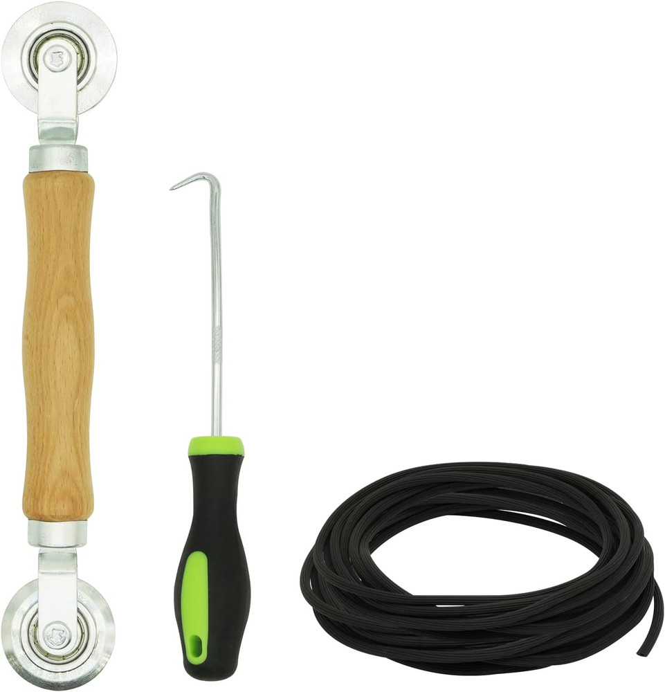 Screen Repair Kit - Screen Roller Tool with Bearing, Screen Retainer Spline(32Ft