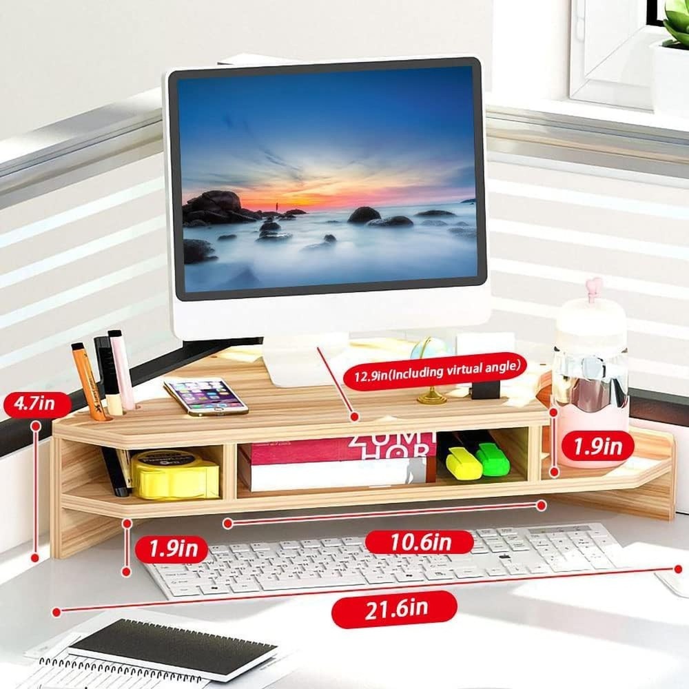 Triangle Monitor Stand Riser,Cut Triangle Save Space Desktop Corner,Desktop c...