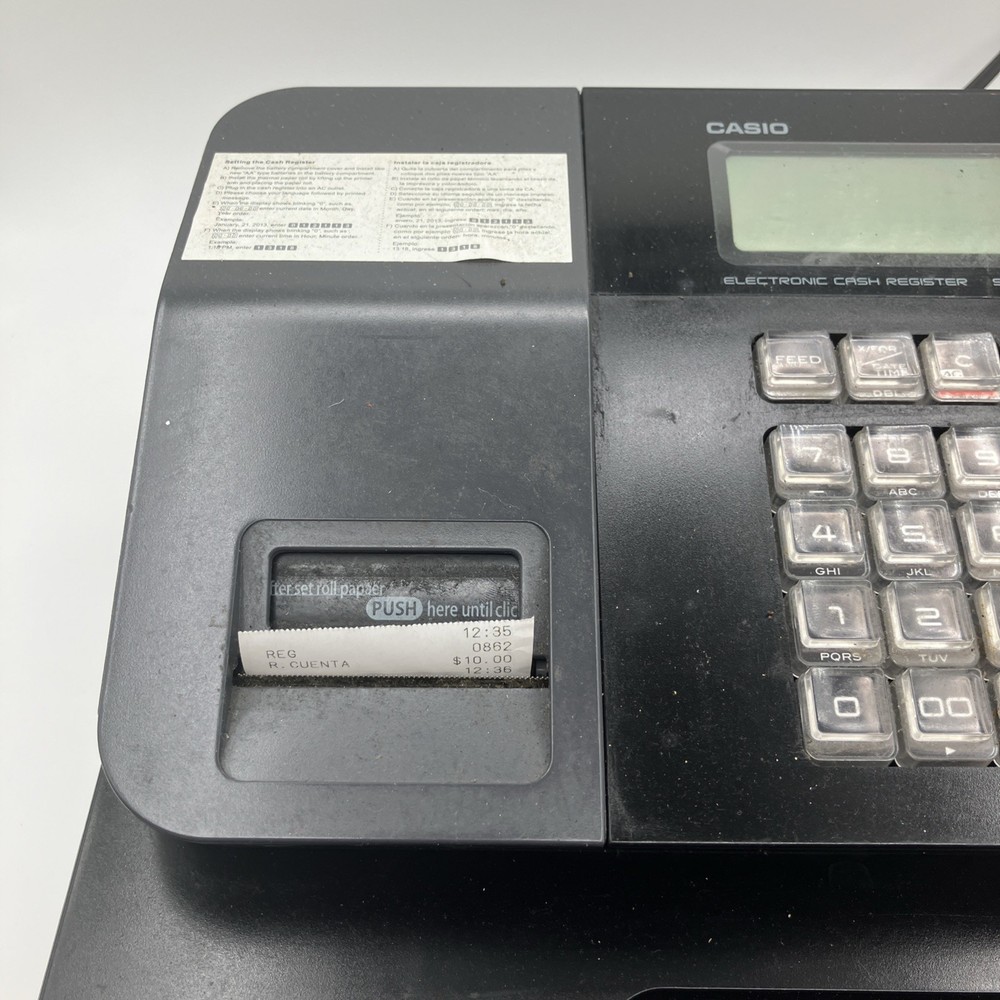 Casio SE-S700 Compact Electronic Cash Register, Black TESTED & With Keys
