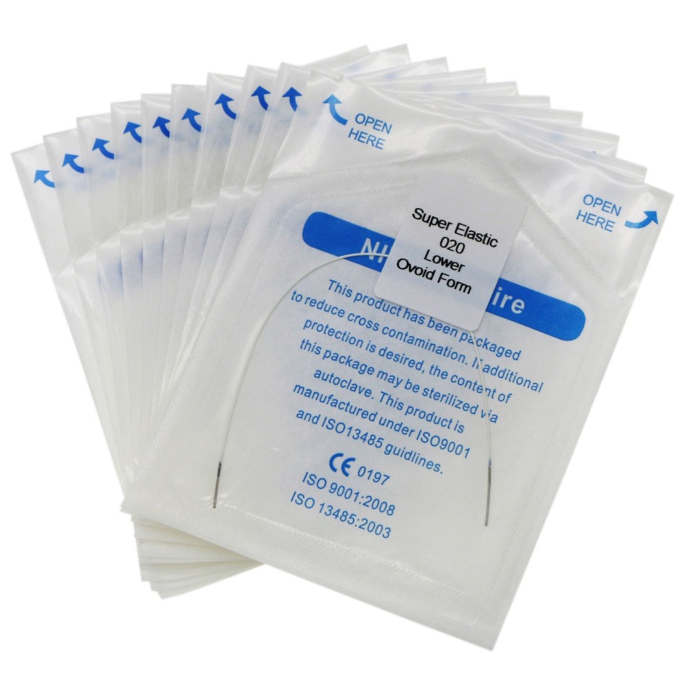 10 Pcs Dental Orthodontic Niti Arch Wire Round/Rectangular White Color Coated