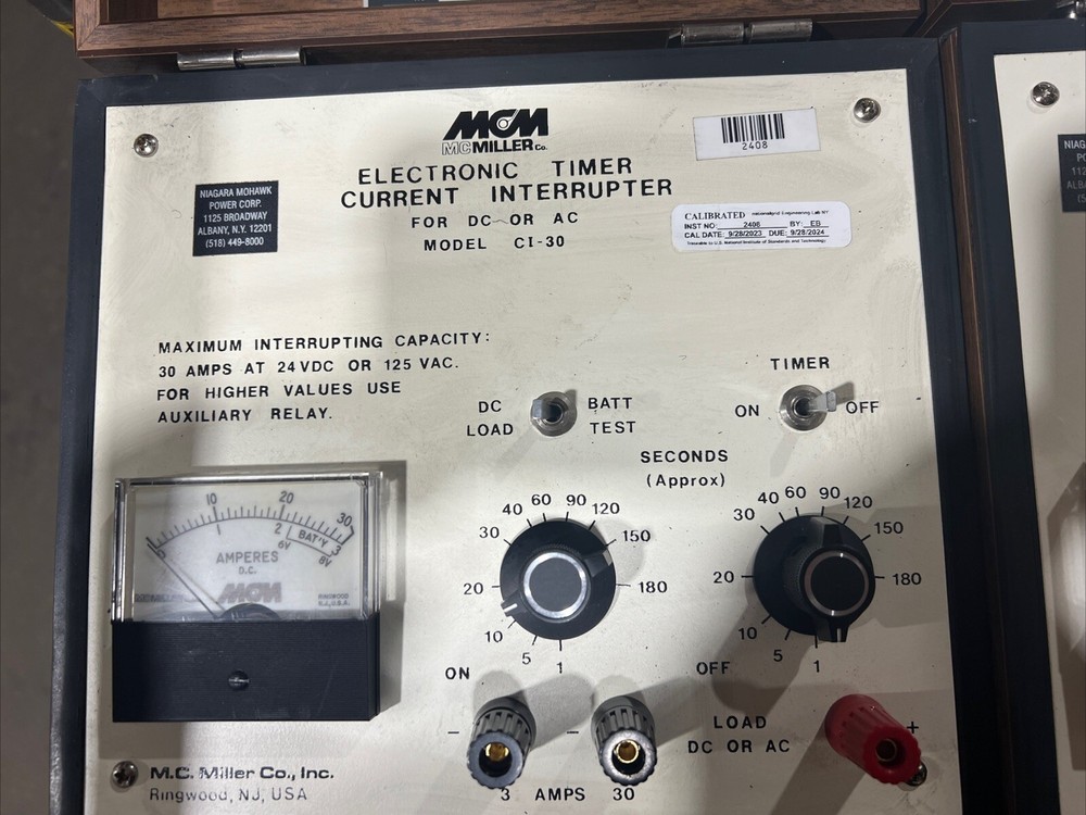 (1) MCM M.C. Miller Co. Inc. Current Interrupter CI-30 AC/DC Electronic Timer.