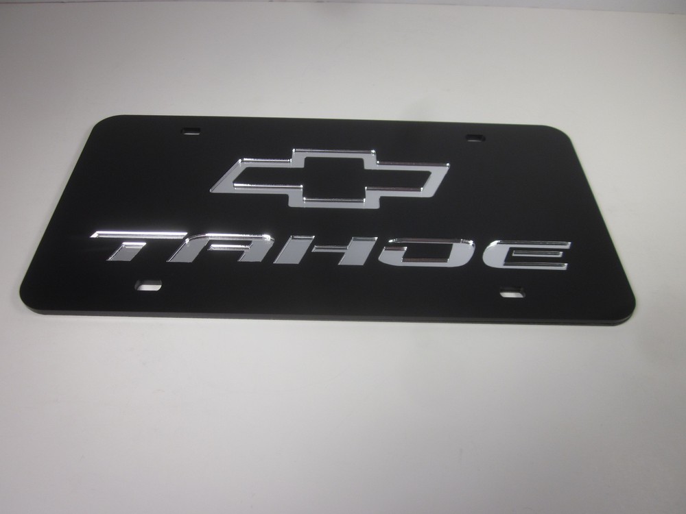 TAHOE CHEVY Acrlic Mirror License Plate Auto Tag nice