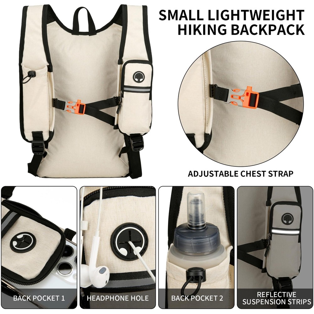 15L Small Hiking Backpack Foldable Packable Travel Backpack with Phone Pocket...