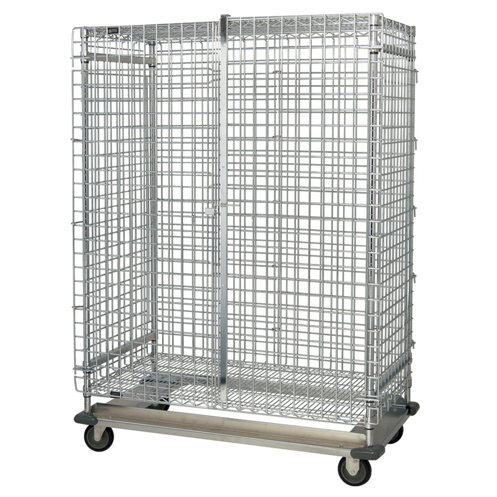 Quantum MD2448-70SEC Chrome Dolly Base Security Cart with 2 Shelves, 24" x 48...