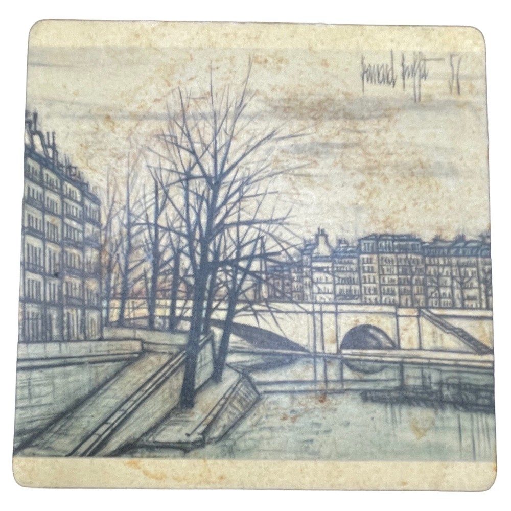 6 "PARIS" Coasters Bernard Buffet Artwork, Mid Century Coasters