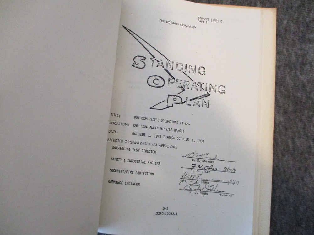 BOEING ABMDA DOT ROCKET LAUNCH VEHICLE REPORTS GROUND SAFETY/TECH DIR 1979-1982