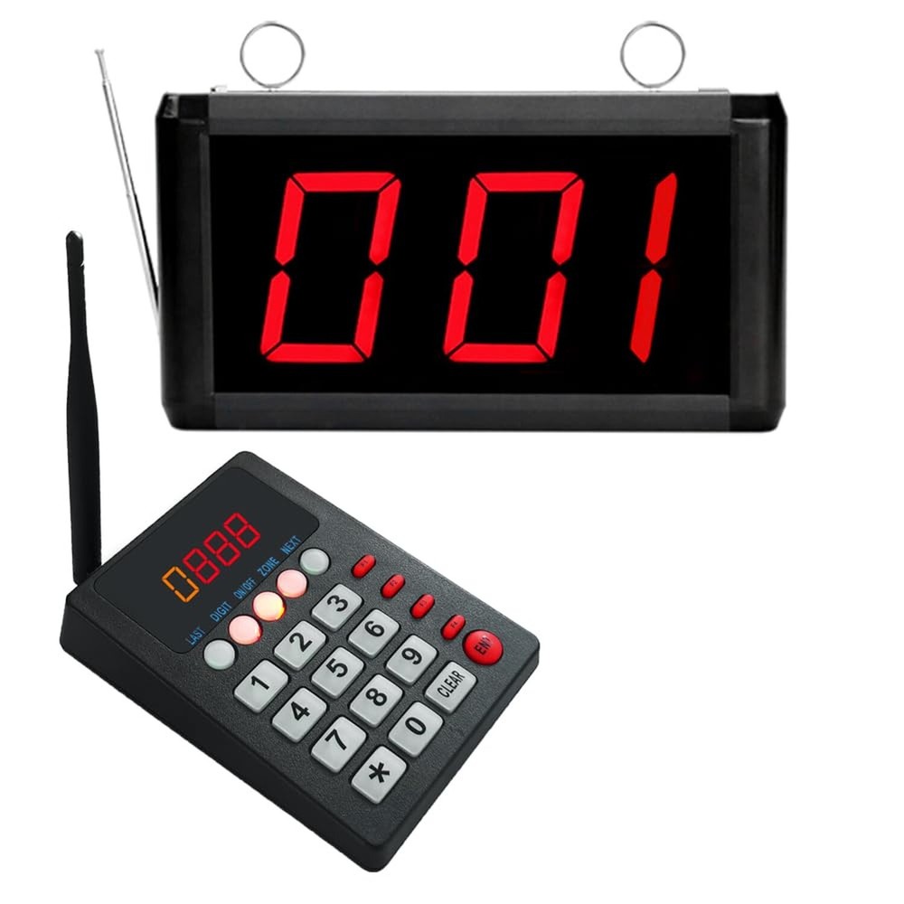 Wireless Queue Calling System Take a Number System with Voice Calling Waiting...