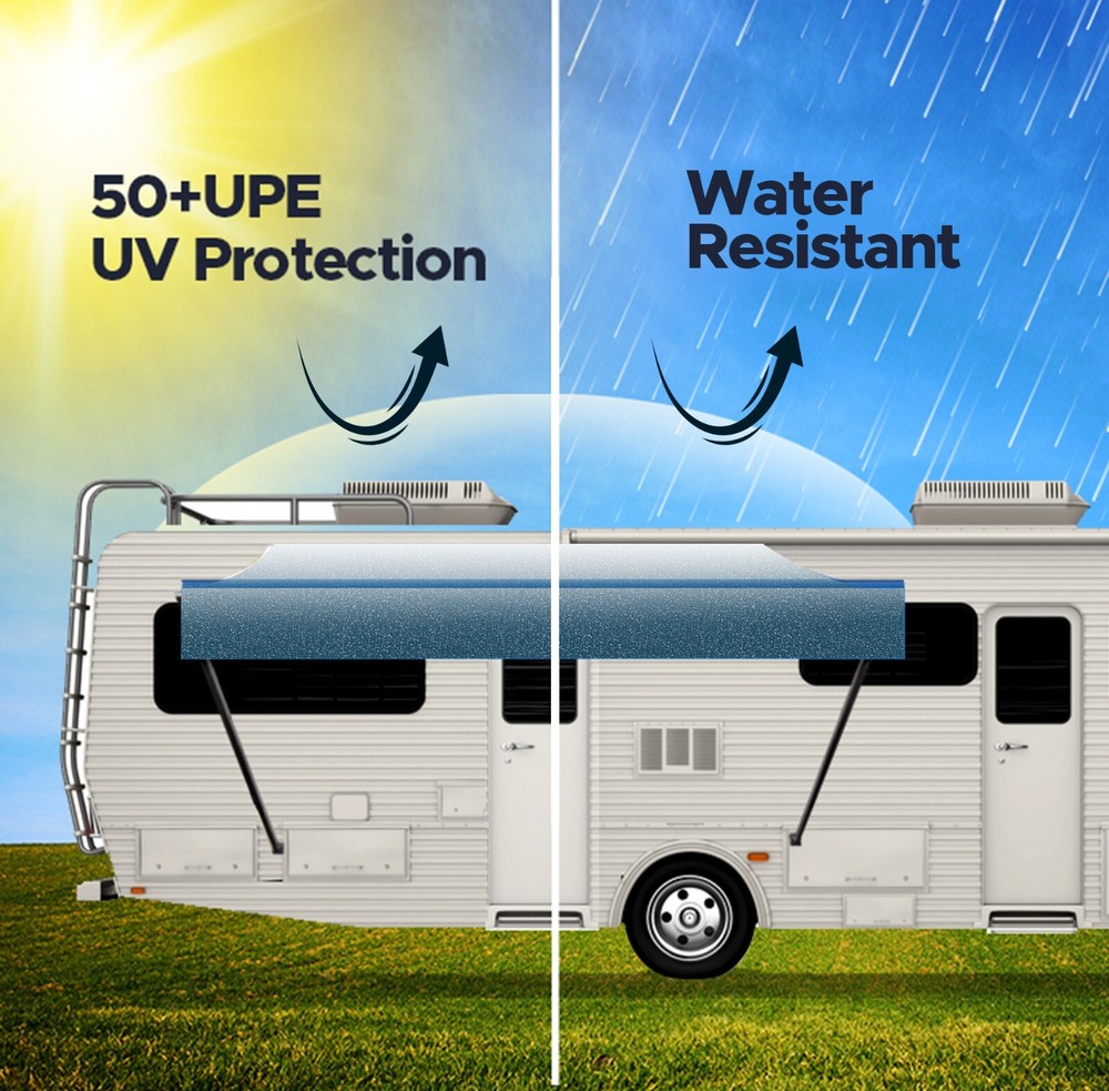 SunWave RV Awning Replacement Fabric 16' (Actual Width 15'2") Ocean Blue Fade