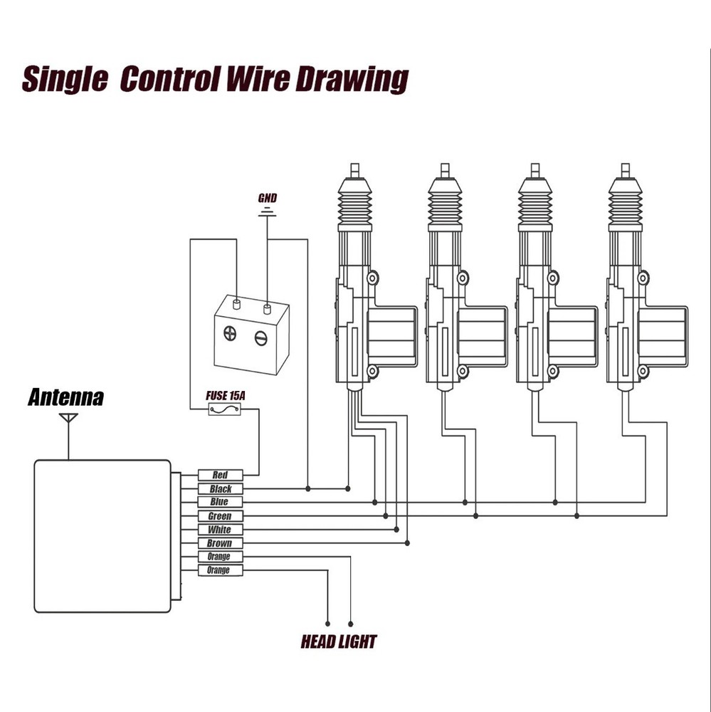 Remote Central Locking System Universal Kit for 4 Doors, Provides Keyless Entry