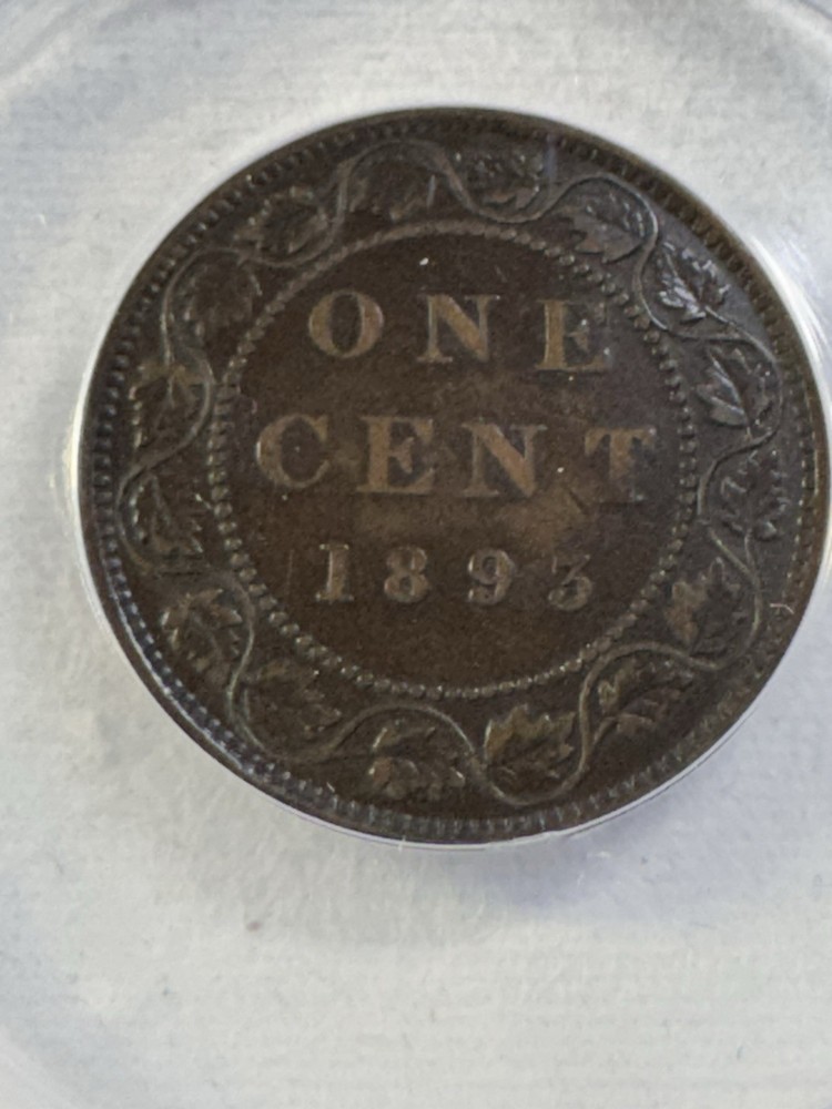 1893 Canada Large Cent Bronze Coin Graded VF 30 by ANACS