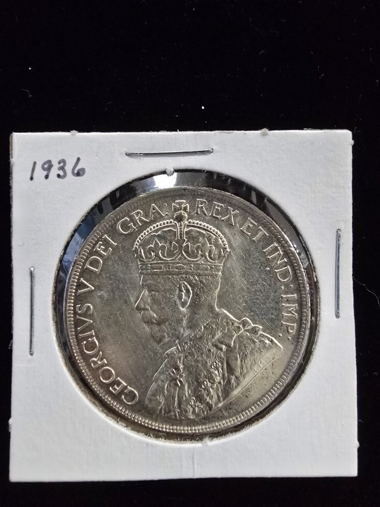 1936 Canadian Silver Dollar Coin