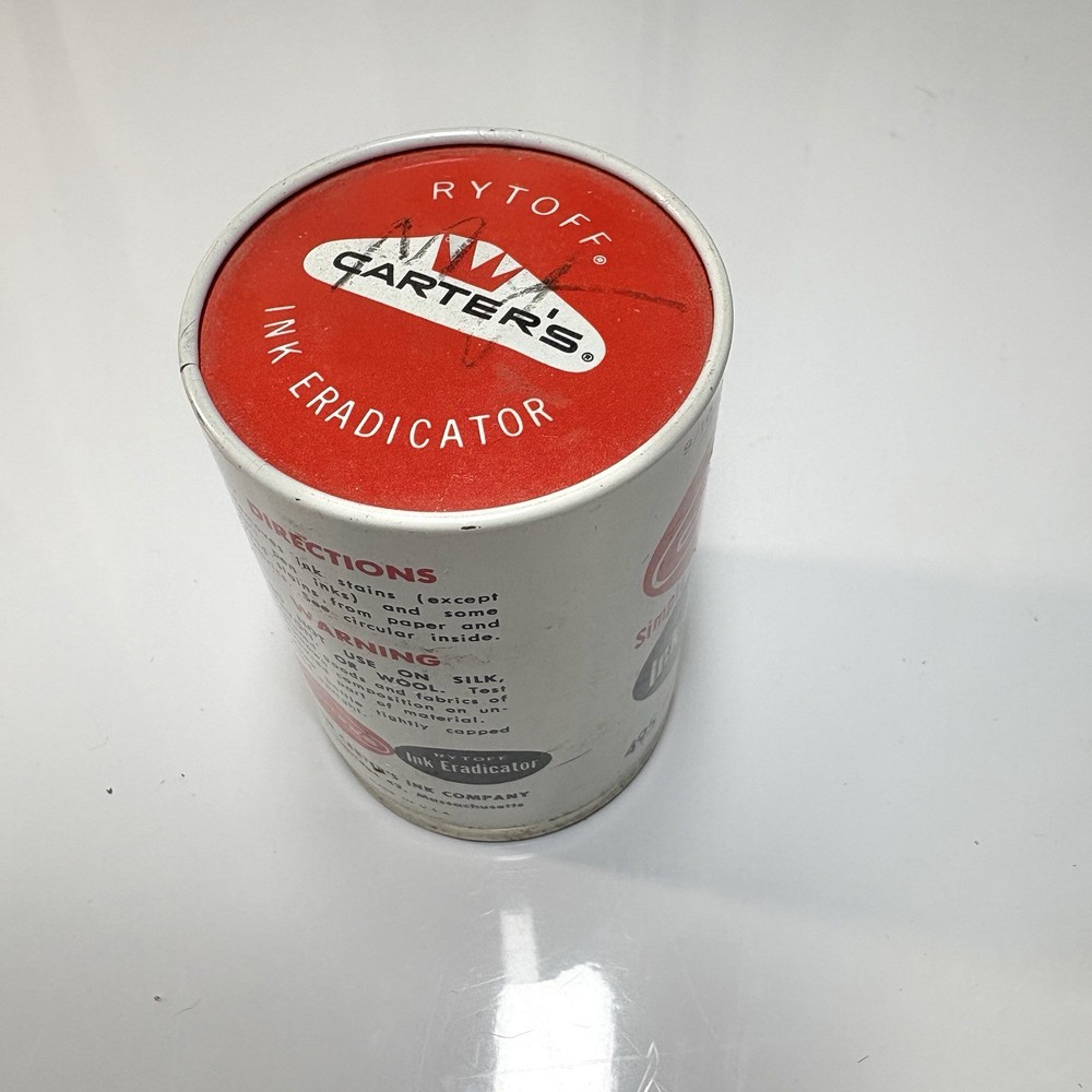 The Carters Ink Co Ink Eradicator Tin Advertising Litho 4” Office Decor Display