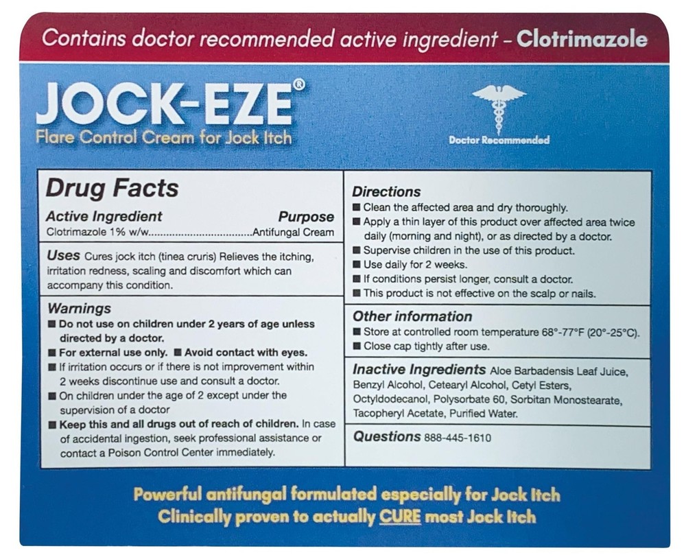 JOCKEZE Flare Control Cream (0.5oz) Just for Jock Itch
