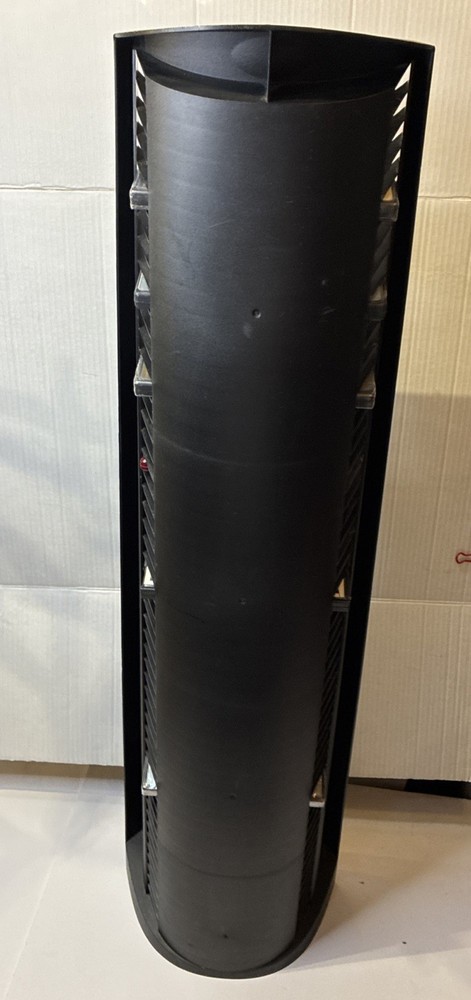 Vintage LASERLINE 50 DVD / Video Game Sized Black Plastic Tower Rack Storage 38”