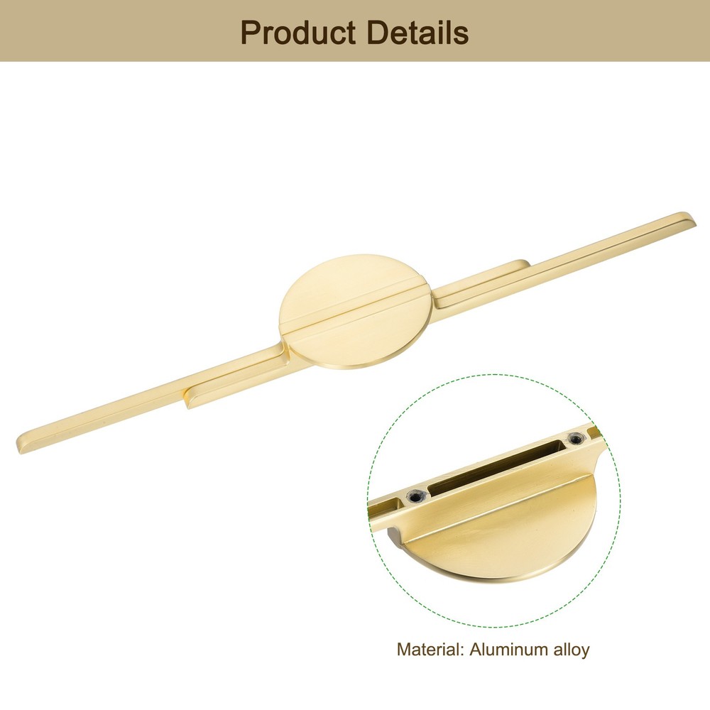 2 Pack Brushed Gold Cabinet Pulls Semicircle Cabinet Handle 11-1/3 inch/288mm